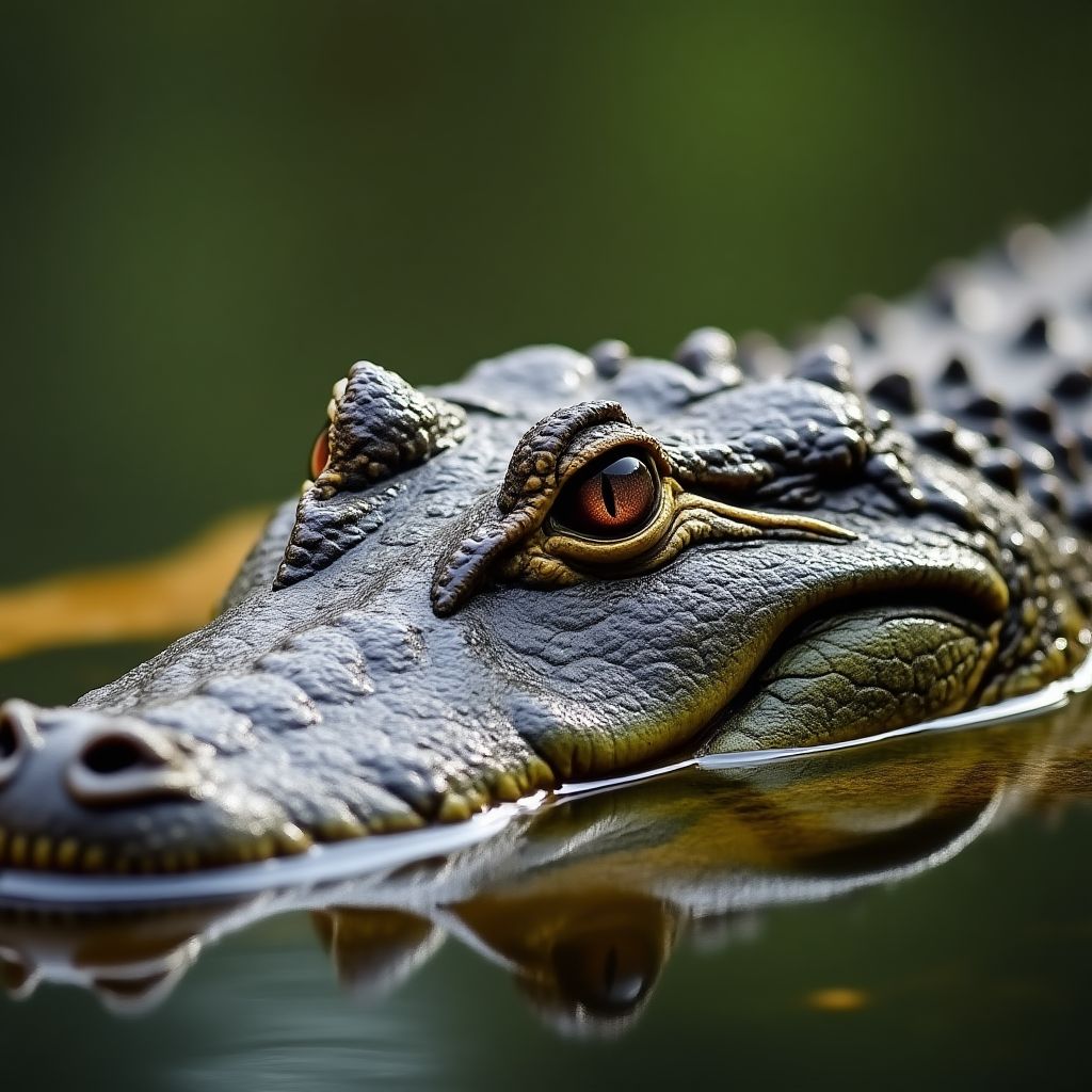 Close up of a crocodile in natural habitat