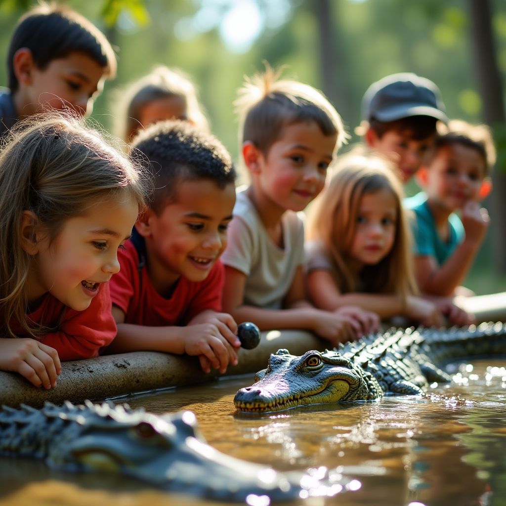 Children participating in wildlife education program