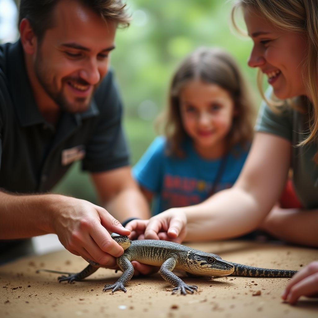 Hands-on reptile workshop with participants